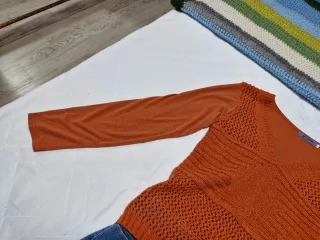 Top naranja manga larga