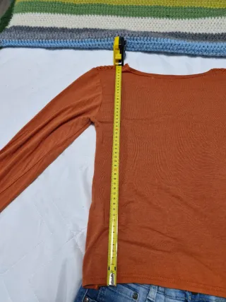Top naranja manga larga