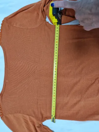 Top naranja manga larga