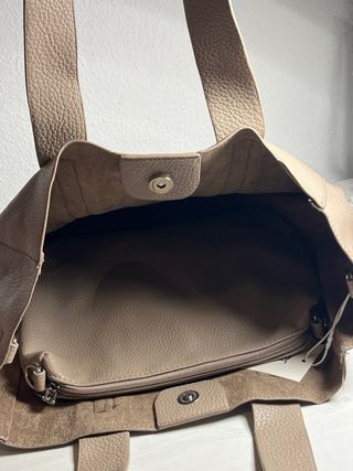 Bolso de mano beige