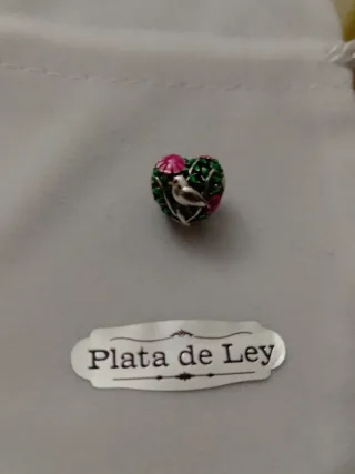 Abalorio Corazón Pájaro y Flores Pandora