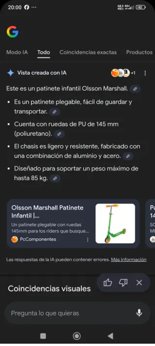 Patinete infantil Orsoll Marshall verde