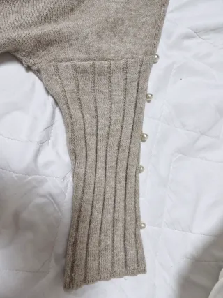 Jersey beige tipo poncho oversize Talla M