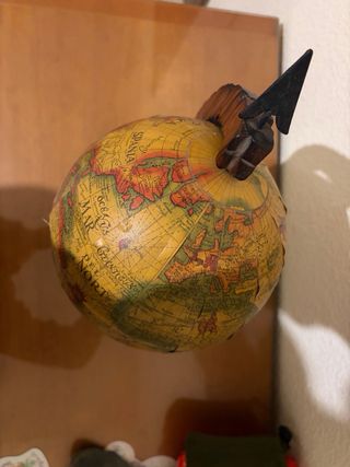 Globo Terráqueo Vintage Madera