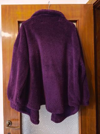 Cappotto Teddy Viola Spalle Cadenti