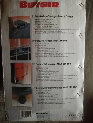 Estufa catalítica negra y gris