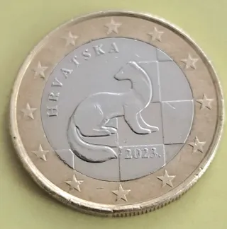 Moneda 1 Euro Croacia 2023.