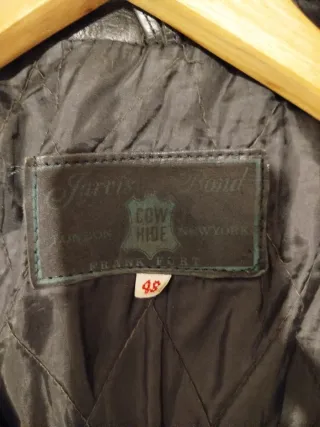 Chaqueta de cuero negra para hombre