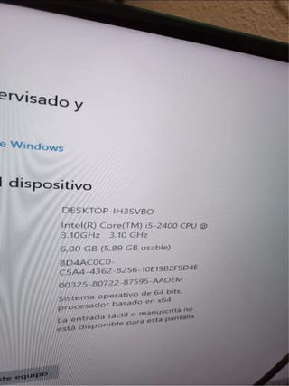 Ordenador HP Intel Core i5 sobremesa.