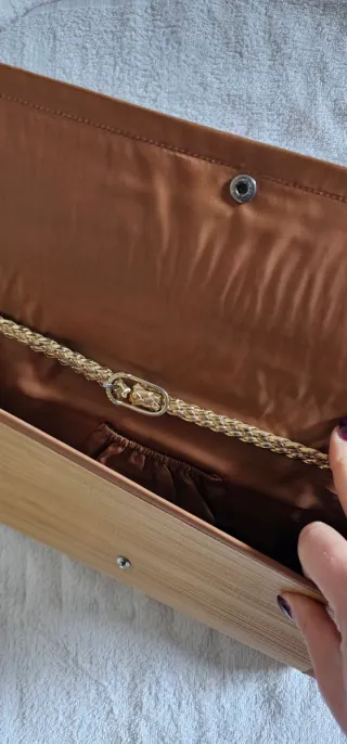 Pochette in bambù con pittura floreale vintage