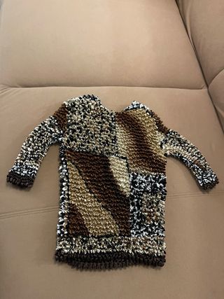 Top de manga larga con estampado patchwork