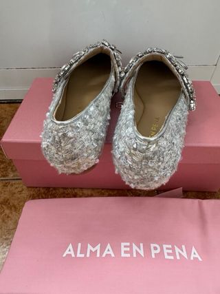 Bailarinas Alma en Pena Tweed Plata T39