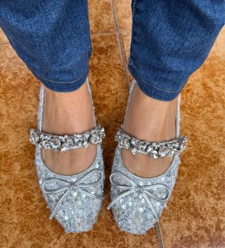 Bailarinas Alma en Pena Tweed Plata T39