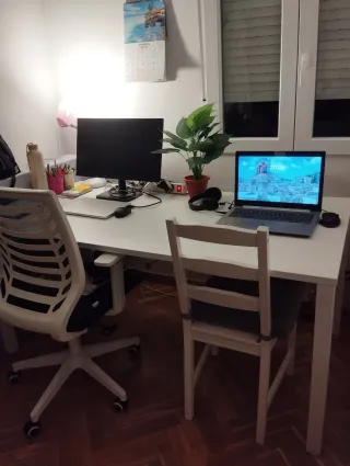 Mesa despacho blanca doble