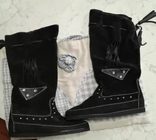 Stivali scamosciati n.36 neri