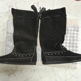 Stivali scamosciati n.36 neri