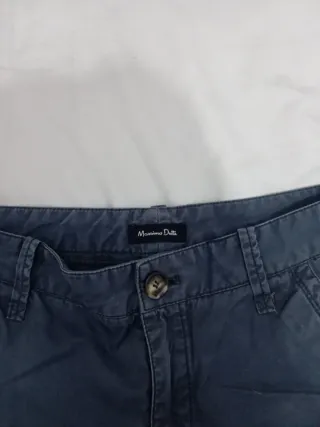 Pantalones Massimo Dutti Rectos Gris-azul marino.
