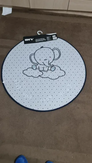 Alfombra infantil redonda elefante