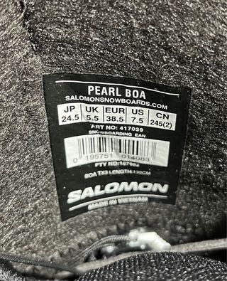 Botas Snowboard Mujer Salomon PEARL BOA Negra