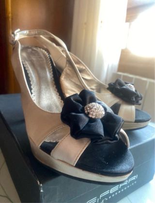 Zapatos de tacón Efferri blancos y negros talla 39