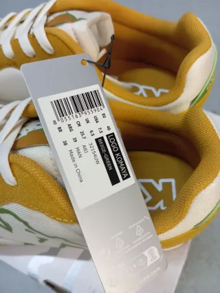 Zapatillas Kappa Unisex Blancas y Amarillas