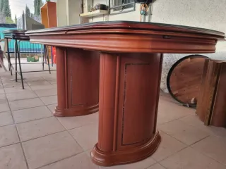 Mesa de salón madera y cristal