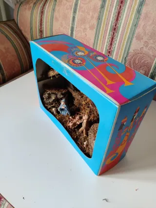 Capanna presepe legno e muschio