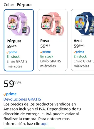 Orologio Smart 4G Viola per Bambina