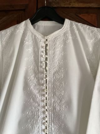 Chilaba larga algodon festiva bordada