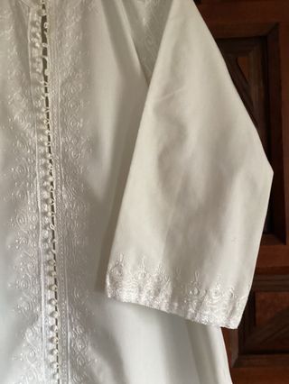 Chilaba larga algodon festiva bordada