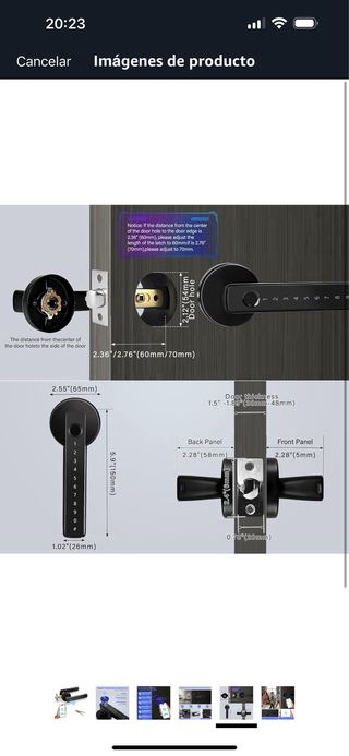 Cerradura Inteligente Puerta Negra