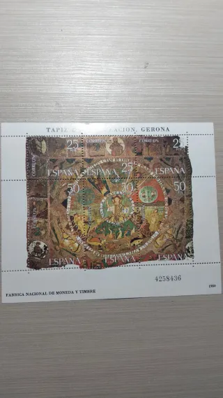Sello España Tapiz de la Coronación Gerona 1980