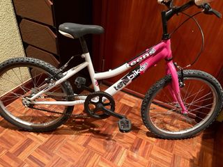 Bicicleta niña Topbike rosa y blanca