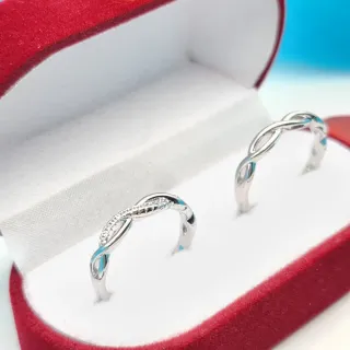 Coppia fedine argento 925 regolabili fidanzamento