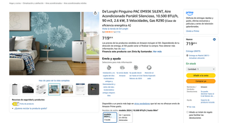 Aire Acondicionado Portátil De'Longhi PAC EM90