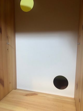 Escritorio madera maciza 4 cajones y armario /azul