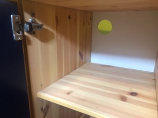 Escritorio madera maciza 4 cajones y armario /azul