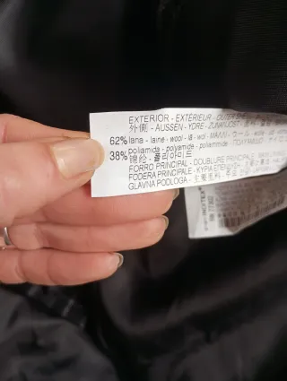 Abrigo largo cuadros negro y blanco