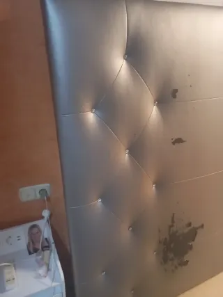 Cabecero de matrimonio polipiel gris