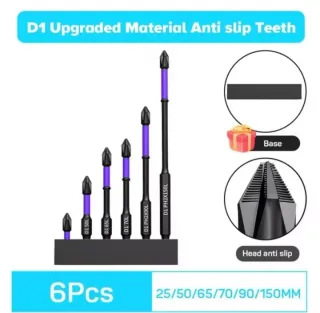 6 Puntas Destornillador PH2 D1 anti-slip