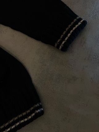 Jersey Lotto Lana Grueso Negro Blanco