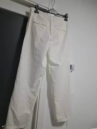 Pantalón Lino Talla 42 Blanco
