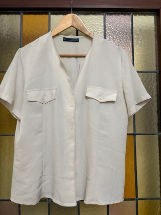 Camisa beige manga corta t.42