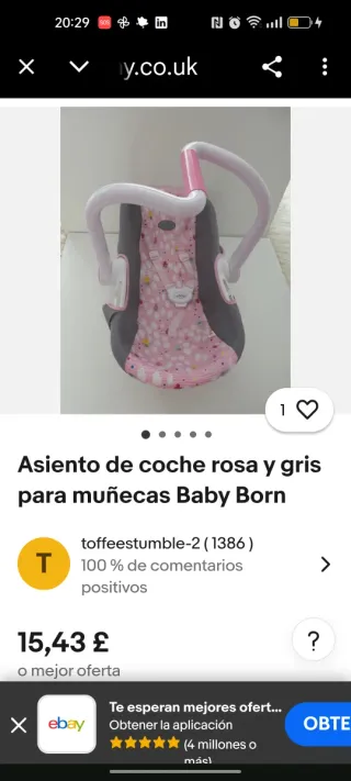 Asiento Coche Muñeca Baby Born