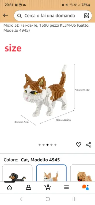 Kit costruzione Balody gatto arancione