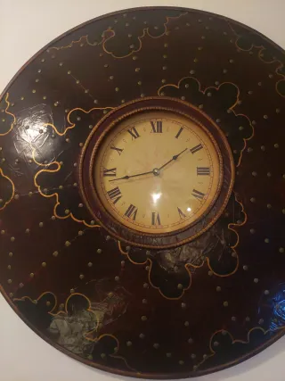 Reloj de Pared Decorativo Marrón y Dorado