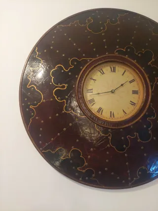 Reloj de Pared Decorativo Marrón y Dorado