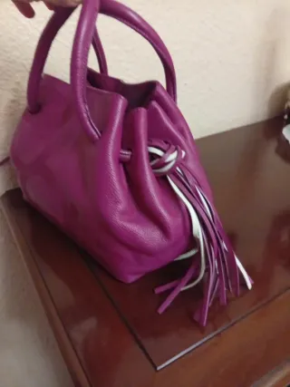 Bolso Purificación García buganvilla piel