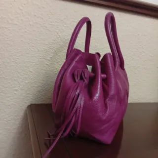 Bolso Purificación García buganvilla piel