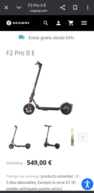 Ninebot F2 Pro 2 Patinete Eléctrico